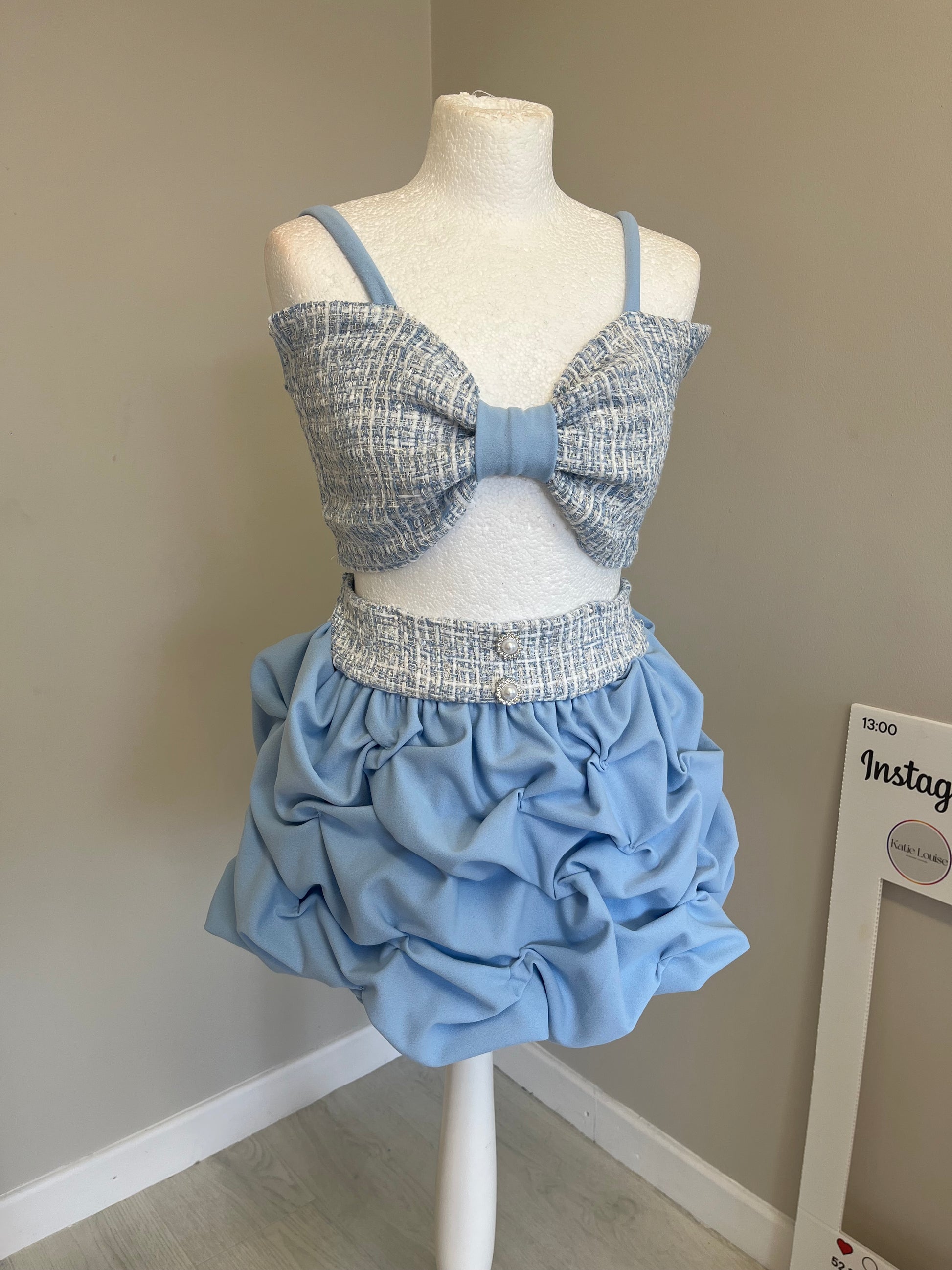 Blue Tweed Two Piece (made to order)