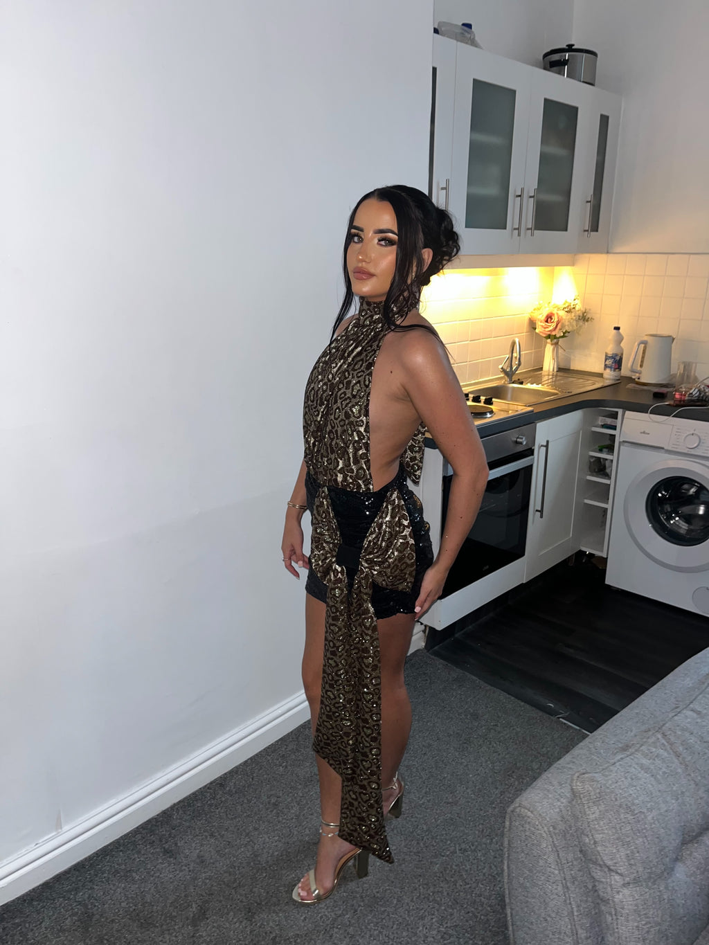 Open Back Sequin Skirt Dress (made to order)